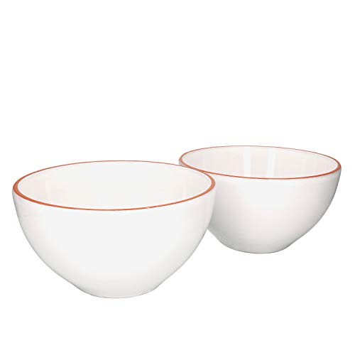 MamboCat Tonschalen 2-er Set I weiß glasiert I 17 cm 0,7 L I Keramikschalen Bowls aus Ton als Salatschüssel Müslischüssel Obstschale Beilagenschale uvm. I Geschirr Keramik Schüssel groß von MamboCat