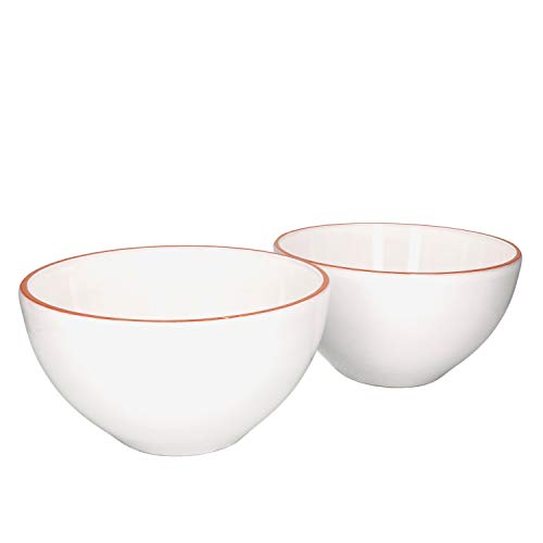 MamboCat Tonschalen 2-er Set I weiß glasiert I 17 cm 0,7 L I Keramikschalen Bowls aus Ton als Salatschüssel Müslischüssel Obstschale Beilagenschale UVM. I Geschirr Keramik Schüssel groß von MamboCat