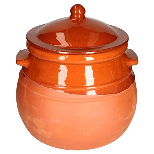 MamboCat Tontopf mit Deckel I Eintopf I 4,5 Liter I Mediterran I Unikat Handarbeit I teilglasiert I Antike/Vintage I Mittelalter I Wikinger von MamboCat