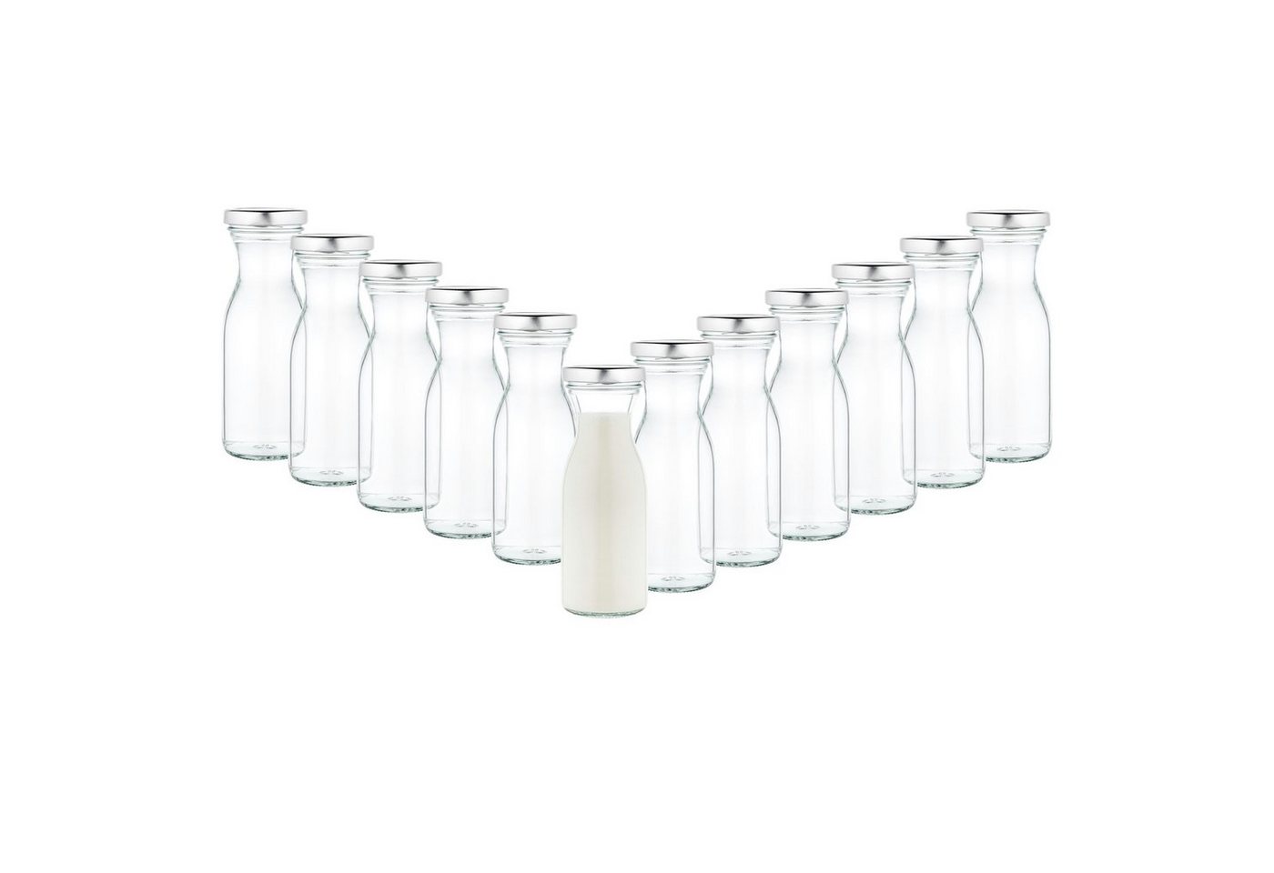 MamboCat Vorratsglas 12er Set Weithalsflasche Karaffe 250 ml + To 53 Deckel silber, Glas MamboCat Vorratsglas 12er Set Weithalsflasche Karaffe 250 ml + To 53 Deckel silber, Glas von MamboCat