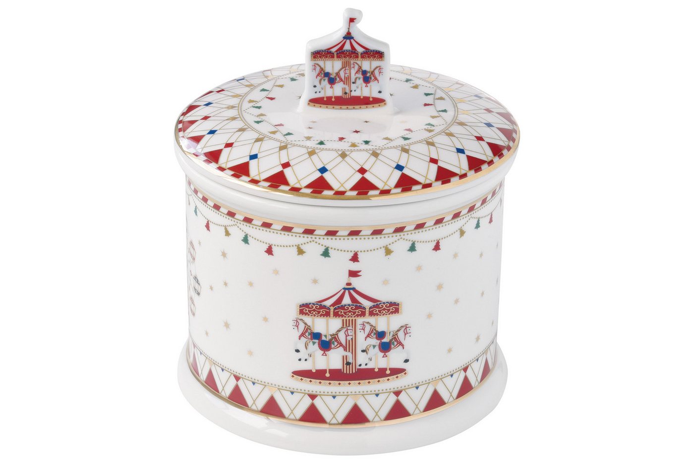 MamboCat Vorratsglas Keksdose Christmas Wonderland rund H16,5cm Porzellan Gebäckdose, Porzellan von MamboCat