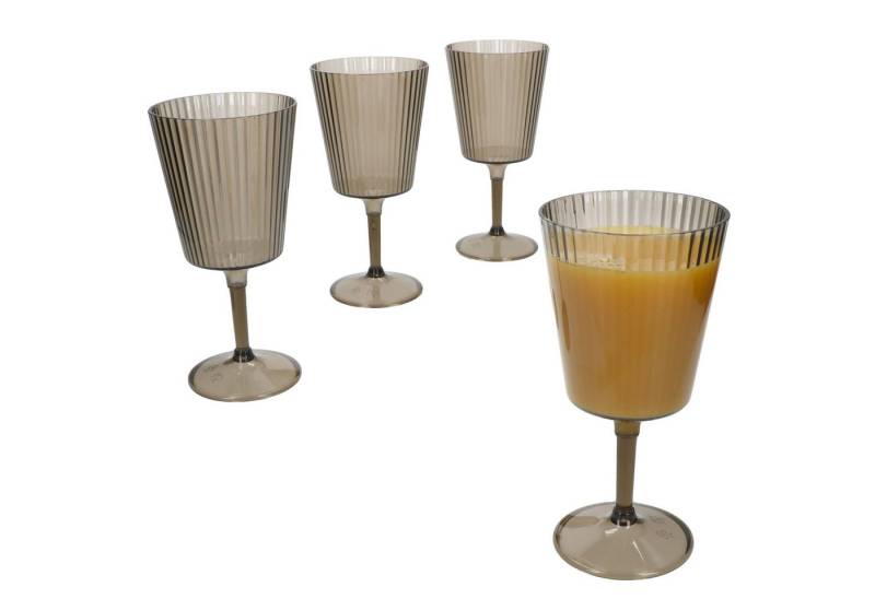 MamboCat Weinglas 4x ToGo Kunststoff-Weingläser grau 350 ml Camping Geschirr Outdoor, Kunststoff von MamboCat