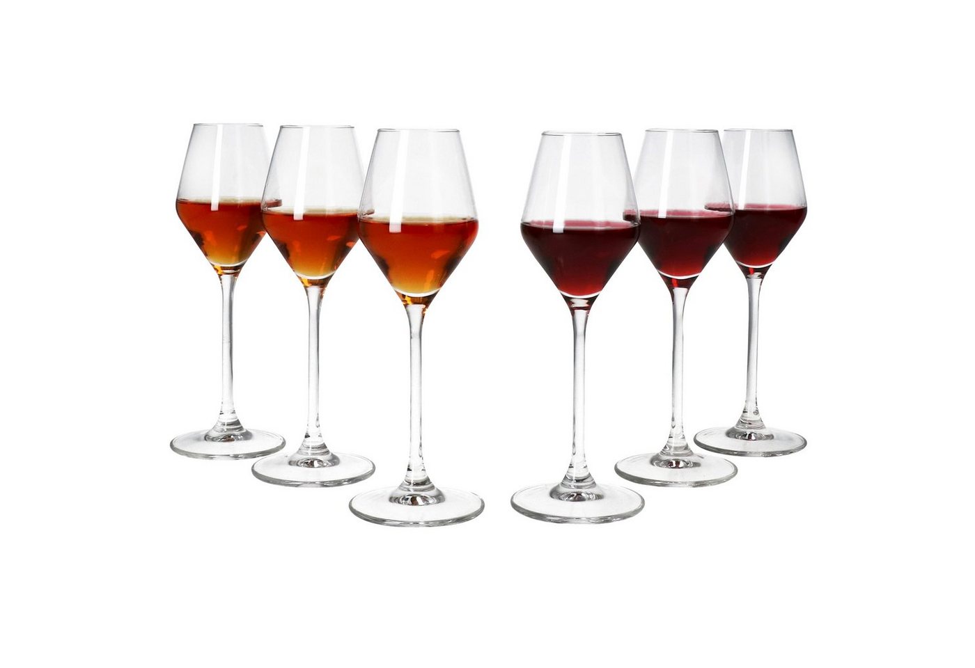 MamboCat Weinglas 6x Carré Portwein-Gläser 80ml mit Fuß Likörglas Sherrygläser, Glas von MamboCat