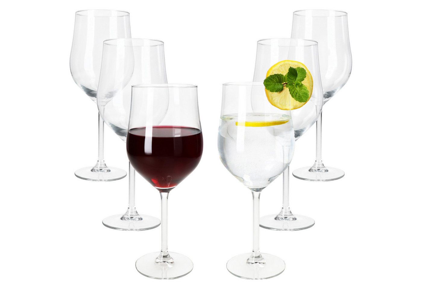 MamboCat Weinglas 6x Olivia Open Wine Wasser- & Weingläser 300ml mit Fuß Cocktailglas, Glas von MamboCat