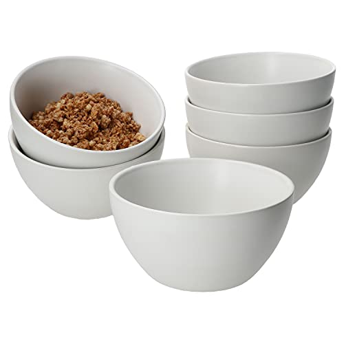 MamboCat White Biata 6er Set Müslischalen 400 ml I Schüssel-Set in Matt-Weiß I Steingut-Schalen für 6 Personen I Bowl-Set mit Ø 14cm I Steingut-Geschirr handgefertigt & mikrowellengeeignet von MamboCat