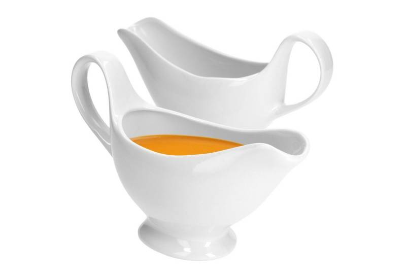 MamboCat Sauciere 2er Set Sauciere 20x7.5x12.5 cm weiß - 24302865, Porzellan von MamboCat