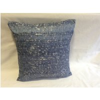 Moderne, Blau, Silber Gesprenkelte 40 cm Kissenhülle, Kissen, Streukissen, Dekokissen von Mamfyshomemakes