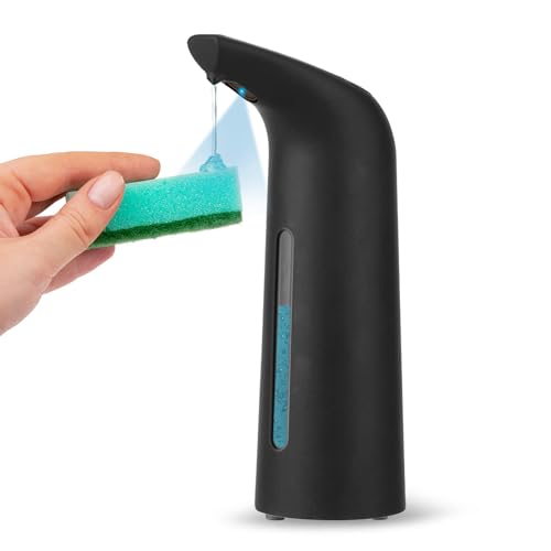 Seifenspender Automatisch 13.52oz/400ml Automatischer Seifenspender Berührungsloser Flüssigseifenspender mit Infrarotsensor für Bad Küche Waschbecken Hotel Restaurant (Mattes Schwarz) von Mamiddle