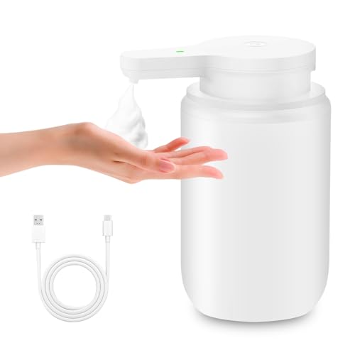 Mamiddle Seifenspender Automatisch ABS mit Sensor Infrarot Schaumseifenspender Elektrischer IPX5 Wasserdicht USB-C Aufladung mit Sensor Infrarot Bewegungssensor für Küche & Bad (Weiß - ABS) von Mamiddle