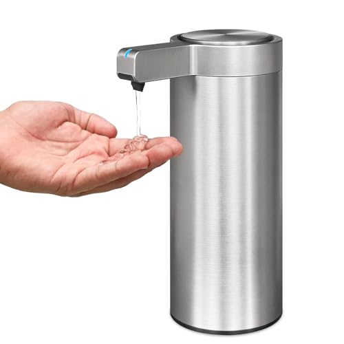 Mamiddle Seifenspender Automatisch Edelstahl mit Sensor Infrarot Seifenspender Elektrischer IPX5 Wasserdicht USB-C Aufladung mit Sensor Infrarot Bewegungssensor für Küche & Bad (Gebürstetes Silber) von Mamiddle