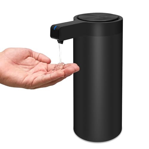 Mamiddle Seifenspender Automatisch Edelstahl mit Sensor Infrarot Seifenspender Elektrischer IPX5 Wasserdicht USB-C Aufladung mit Sensor Infrarot Bewegungssensor für Küche & Bad (Schwarz) von Mamiddle