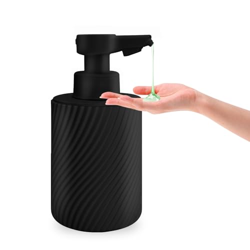Mamiddle Seifenspender Automatisch mit Sensor Infrarot Seifenspender Elektrischer IPX5 Wasserdicht Type-C Aufladung mit Sensor Infrarot Bewegungssensor für Küche & Bad (Flüssigetyp - Schwarz ABS) von Mamiddle