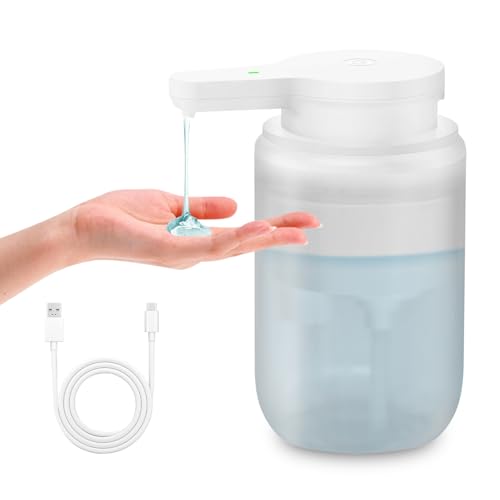 Mamiddle Seifenspender Automatisch mit Sensor Infrarot Seifenspender Elektrischer IPX5 Wasserdicht USB-C Aufladung für Küche & Bad (Transluzentes Weiß - Flüssigetyp) von Mamiddle