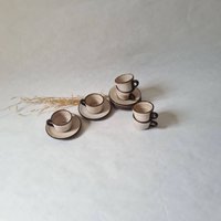 Vintage 6 Tassen Kaffee Untertasse/Servierset/Braun Beige Steinzeug/Alt Retro/50Er Jahre Rustikal/Geschirr/Hausküche/Frankreich Französisch Vintage 6 Tassen Kaffee Untertasse/Servierset/Braun Beige Steinzeug/Alt Retro/50Er Jahre Rustikal/Geschirr/Hausküche/Frankreich Französisch von MamieBrocante