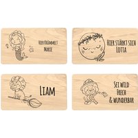 Personalisierte Vesperbrett, Frühstücksbrett, Holzbrett Kinder - Wunschname 62 Designs von Mamikes