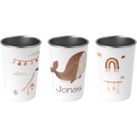 Trinkbecher Für Kinder - Personalisierte Edelstahl Becher Wunschname 72 Designs 400Ml 31.wal, Regenbogen, Sterne, Tiere, Boho von Mamikes