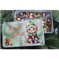 Keksdose Mit Weihnachtlicher Katze Als Motiv Keksdose Mit Weihnachtlicher Katze Als Motiv von MamilaDesign