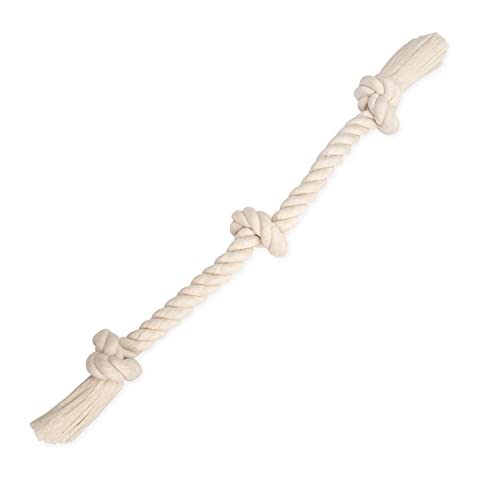 Mammoth Flossy Chews Hundespielzeug aus 100% natürlicher Baumwolle, hochwertiges weißes Knoten-Hundespielzeug, interaktives Zerrspielzeug, Kauspielzeug für mittelgroße bis große Hunde, große 63,5 cm Mammoth Flossy Chews Hundespielzeug aus 100% natürlicher Baumwolle, hochwertiges weißes Knoten-Hundespielzeug, interaktives Zerrspielzeug, Kauspielzeug für mittelgroße bis große Hunde, große 63,5 cm von Mammoth Pet Products