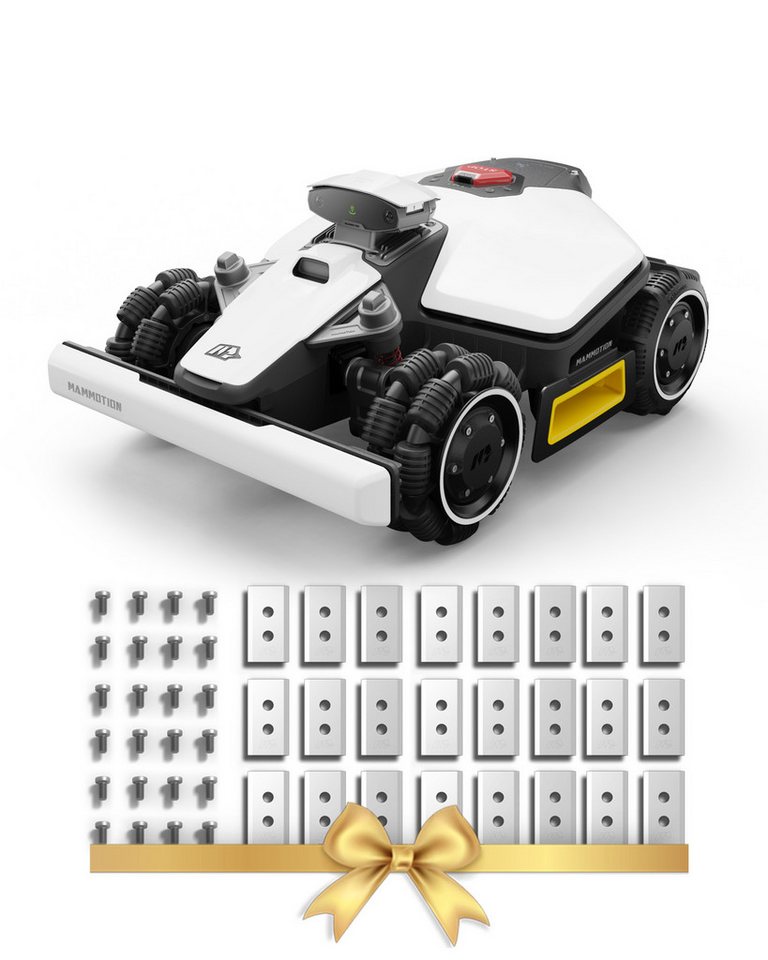 Mammotion Rasenmähroboter LUBA Mini AWD 1500, bis 1800 m² Rasenfläche, (mit 24 Klingen, 4G-Modul), NetRTK+Vision, 80% Steigung, Mähroboter ohne Begrenzungskabel von Mammotion