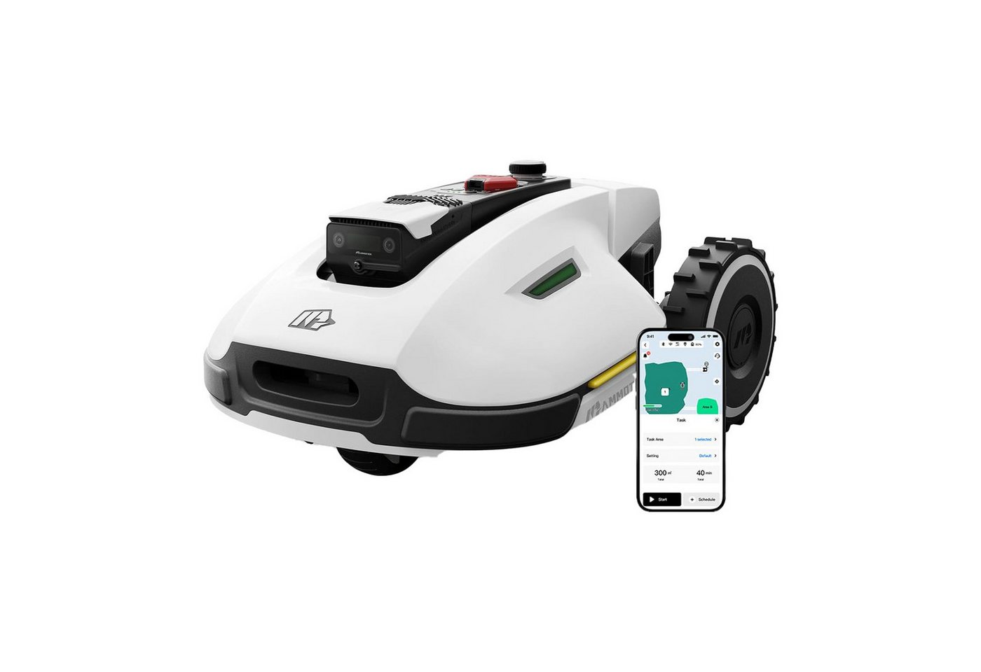 Mammotion Rasenmähroboter YUKA 2000, bis 2800 m² Rasenfläche, (mit 4G-Modul), NetRTK+Vision, 50% Steigung, Mähroboter ohne Begrenzungskabel von Mammotion