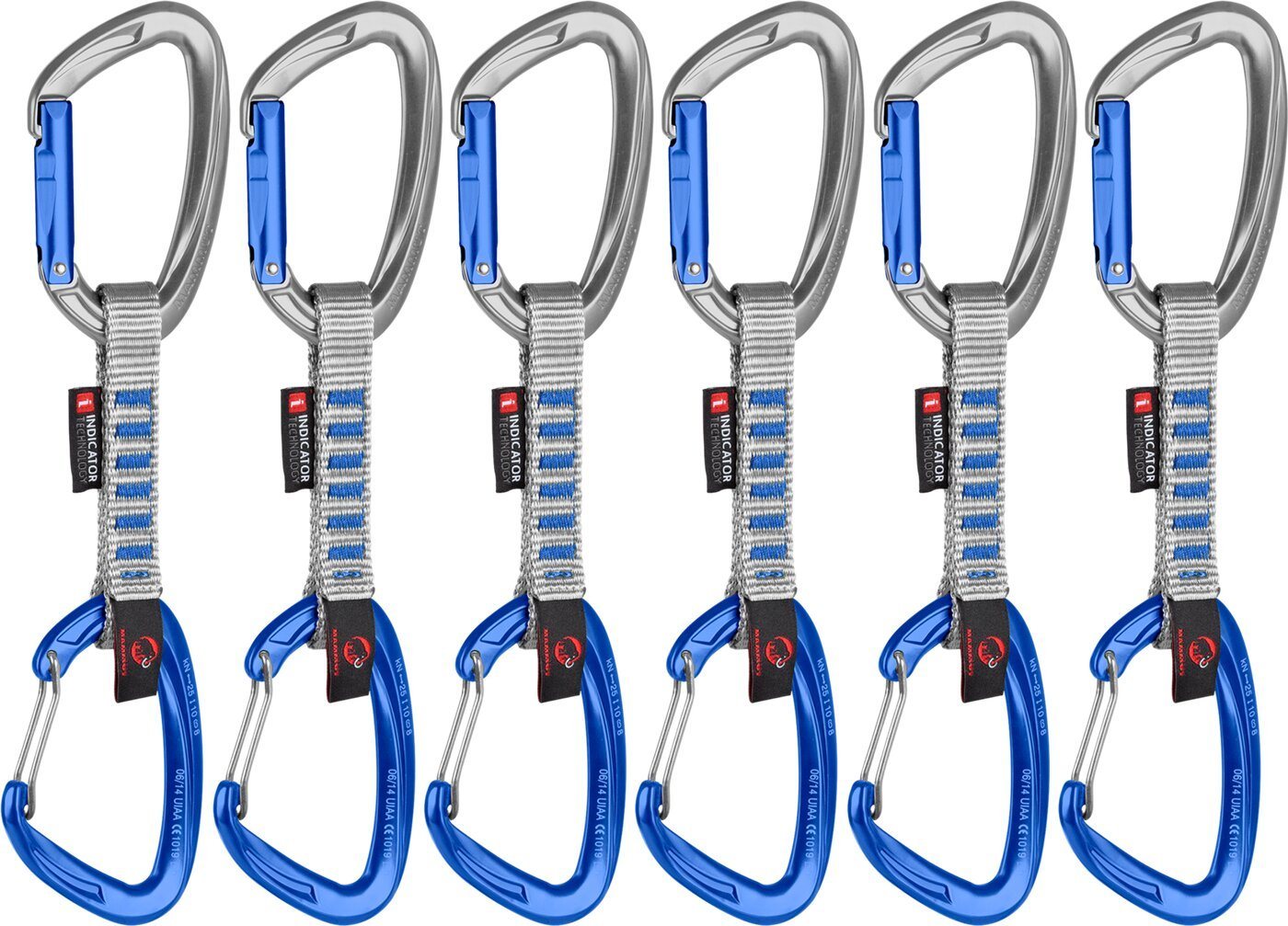 Karabiner Crag Keylock Wire 10 cm Indicator 6-Pack STRAIGHT GATE/WIRE GATE, SILVER-ULT von Mammut
