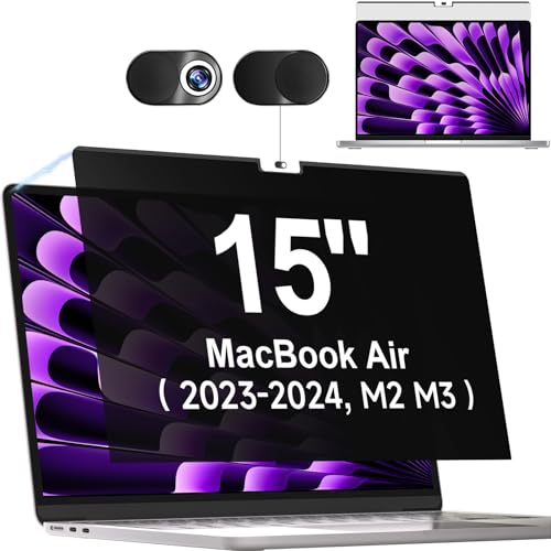 Sichtschutz für MacBook Air 15 Zoll 2023 (Modell: M2 A2941), Magnetischer Privacy Abnehmbar Blaulicht Blickschutzfilter, Mac Laptop Privacy Screen Blickschutzfolie Sichtschutzfilter Sichtschutzfolie von Mamol