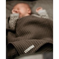 Waffel Baumwolle Babydecke - Boho Graue Decke Charcoal Baby-Dusche-Geschenk von MamuConcept