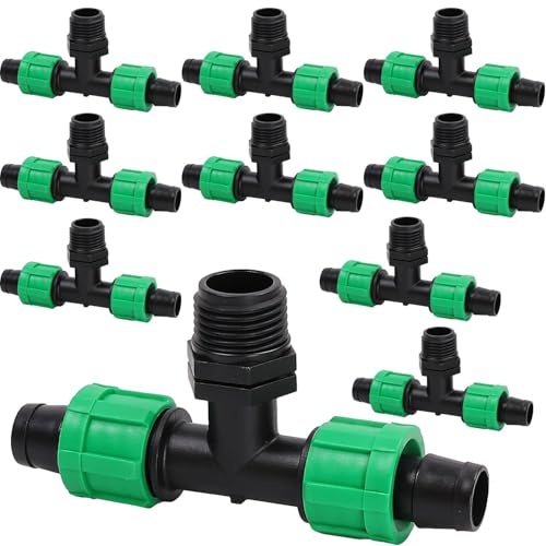 T-Stück für Tropfschlauch zur Bewässerung 16mm mit Außengewinde 1/2" 10 stk T-Stück für Tropfschlauch zur Bewässerung 16mm mit Außengewinde 1/2" 10 stk von Mamuth Wild Nature