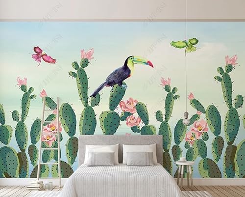 Fototapete 3D Effekt 3D Tapete Tropische Kaktuspflanze Fototapete Wandgemälde Vlies Wohnzimmer Schlafzimmer Flur Wanddekoration 150(W) X105(H) Cm von ManFototapete