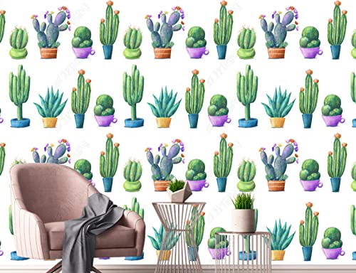 Fototapete 3D Effekt 3D Tapeten Handgezeichneter Kaktus Wandgemälde Vlies Wandbild Tapete Für Wohnzimmer Schlafzimmer Größe Benutzerdefinierte von ManFototapete