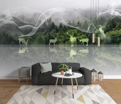 Fototapete 3D Effekt Modernes Frisches Nebliges Wald Nordisches Sofa Tapete Wandbild Tv Hintergrund 3D Tapete Tapeten Wohnkultur 400(W) X280(H) Cm von ManFototapete