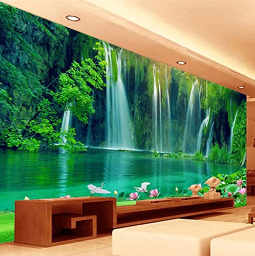 Fototapete 3D Effekt Wasserfall Natur Landschaft Fototapete Moderne Vlies Fototapeten Wohnzimmer Schlafzimmer Wanddekoration 450(W) X300(H) Cm von ManFototapete
