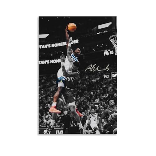 Anthony Edwards Basketball-Poster, Dunking On John Collins, Musikposter für Zimmer, ästhetische Leinwand, Wandkunst, Schlafzimmerdekoration, 30 x 45 cm von ManYang