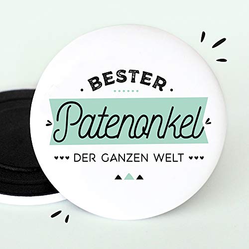 Kühlschrankmagnet für Patenonkel | Bester Patenonkel der ganzen Welt | 55mm Magnet | Geburt - Taufpaten fragen - Schwangerschaft verkünden - Patenonkel fragen von Manahia