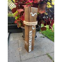 Ankerplatz Moin Nußbraun Dekosäule Poller Holz Anker Stele Dalben Gartendeko Maritim Heimathafen von Manapal