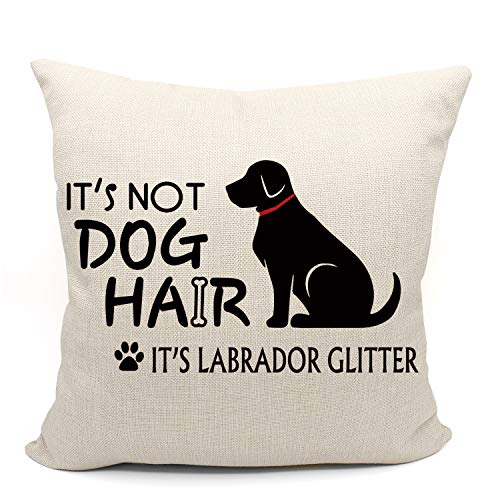 Mancheng-zi It's Not Dog Hair Labrador Glitter Wurfkissenbezug Hundeliebhaber Geschenke Hund Dekor Lustiger Kissenbezug 45,7 x cm für Sofa Couch Bett von Mancheng-zi