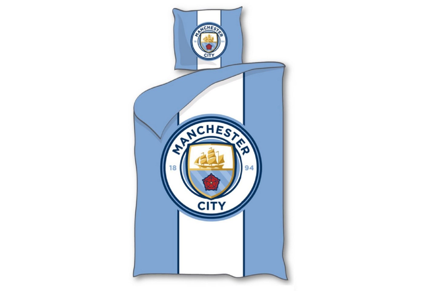 Manchester City Bettwäsche Polyester Bettwäsche Bettbezug 140x200 cm & Kissenbezug 60x70 cm von Manchester City