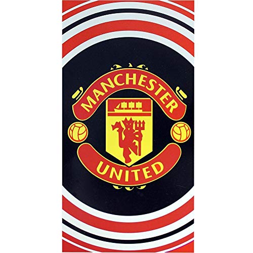 Manchester United FC Offizielles Pulse-Design-Handtuch Gr. Einheitsgröße, schwarz/rot/weiß von Manchester United F.C.