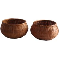 Vintage Weidenkörbe/Rattan Bambuskörbe Boho Dekoration 2Er Set von MandBvintage