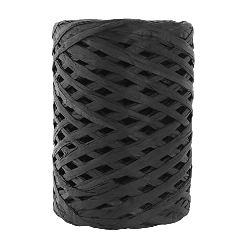 Mandala Crafts Schwarzes Bastband für Geschenkverpackungen – Naturband Bast-Papierbänder zum Basteln – 91,4 m natürliche Bastschnur Bast-Strohband zur Dekoration von Mandala Crafts