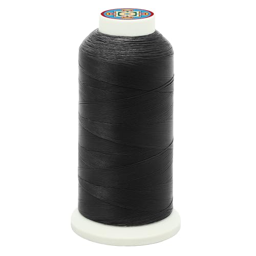 Mandala Crafts Tex 70 Nylonfaden zum Nähen – 1500 YDs T70 strapazierfähiger schwarzer Nylonfaden Größe 69 210 D Polstergarn für Lederjeans Weben von Mandala Crafts