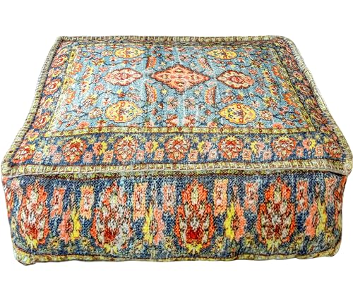 Mandala Life ART Meditationskissen Groß XXL Sitzkissen Groß Luxus-Hocker Mit Handwerklichem Raumdekor Sitzsack Erwachsene Für Wohnzimmer Bodensitzkissen 100% Baumwolle Ungefüllt 60X20Cm von Mandala Life ART