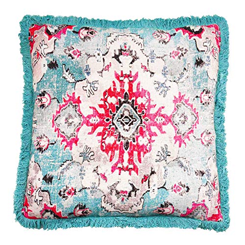 Mandala Life ART Meditationskissenbezug - 65 cm mit Fransen - Quadratisch bedruckter Boho Chic Bodenkissenbezug aus Baumwolle von Mandala Life ART