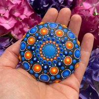Handbemalter Mandala Stein | Aus Keramik - Meditationsstein Handgemalt Bemalte Steine Dekorativ Dot Art von MandalaDotShop
