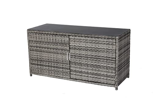 Mandalika Garden Kissenbox Havanna Deluxe Moon Grey Furniture, Aluminium, Polyrattan, Glas, Groß von Mandalika Garden