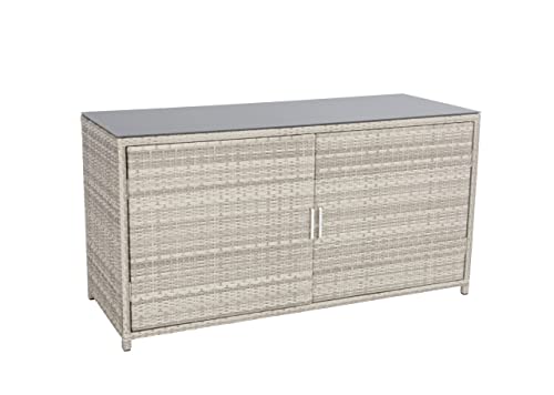 Mandalika Garden Kissenbox Havanna Deluxe Antique Shell Furniture, Aluminium, Polyrattan, Glas, Groß von Mandalika Garden