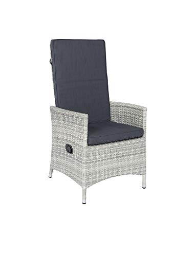 Mandalika Garden Polyrattan Movesessel Monaco Ice White, inklusive Auflage mit stufenlos Verstellbarer Rückenlehne, 120 kg Tragkraft/Diningsessel/wetterfest Mandalika Garden Polyrattan Movesessel Monaco Ice White, inklusive Auflage mit stufenlos Verstellbarer Rückenlehne, 120 kg Tragkraft/Diningsessel/wetterfest von Mandalika Garden