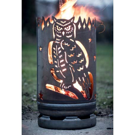 Mandelu Feuertonne Eule von Mandelu