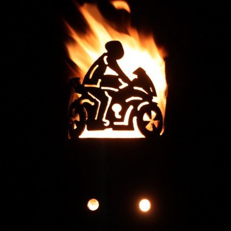 Motorrad Fahrer Fackel - Set mit Stiel und Brennmitteln von Mandelu