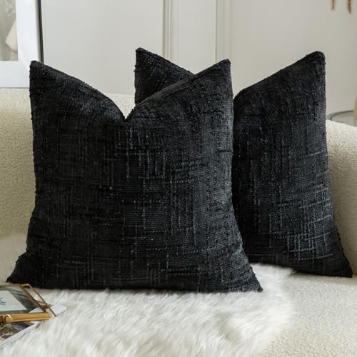 Mandioo 2er Set Chenille Kissenbezug Dekorativer Kissenbezüge Gemütlicher weichen Kissenhülle Sofakissen Dekokissen Couchkissen Zierkissenbezug Schlafzimmer Wohnzimmer 40x40 cm Schwarz Mandioo 2er Set Chenille Kissenbezug Dekorativer Kissenbezüge Gemütlicher weichen Kissenhülle Sofakissen Dekokissen Couchkissen Zierkissenbezug Schlafzimmer Wohnzimmer 40x40 cm Schwarz von Mandioo
